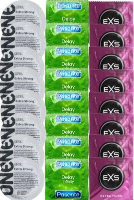 Набор 24 шт ONE Extra Strong + Delay Infinity + EXS Extra Thick SOS7332 фото