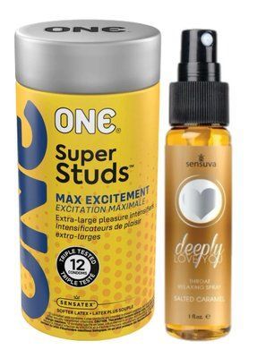 Комплект 12 шт ONE Super Studs + Спрей Sensuva &mdash; Deeply Love You Salted Caramel (29 мл) SOS6200 фото