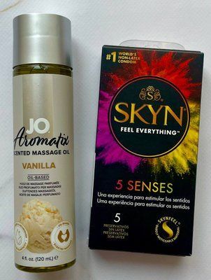 Набір SKYN 5 Senses 5 шт + Натуральна масажна олія System JO Aromatix 120 мл SOS1378 фото