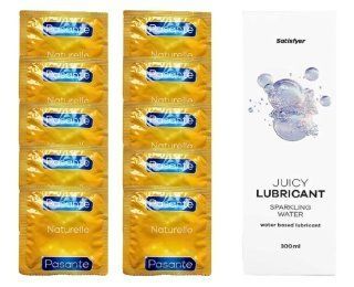 Набір: Pasante Naturelle 10 шт. + Лубрикант Satisfyer Sparkling Water (300 мл) SOS12046 фото