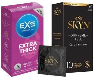 Набор с SKYN Supreme Feel (10 штук) + EXS Extra Safe 12 шт SOS8029 фото