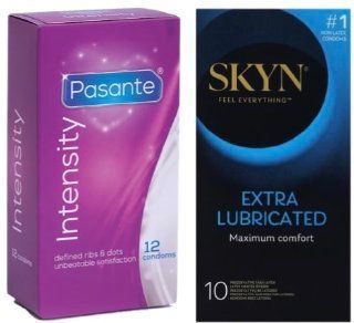 Набор с Skyn Exstra Lube 10 штук + Pasante Intensity (Ribs & Dots), 12 шт SOS8079 фото