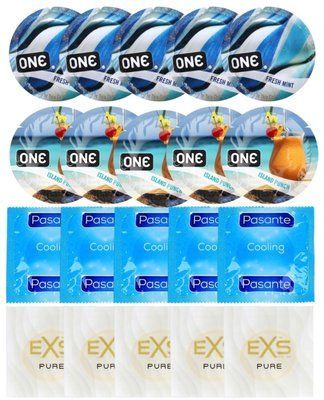 Набір 20 шт ONE Fresh Mint + ONE Island Punch + Pasante Cooling + EXS Pure SOS7182 фото