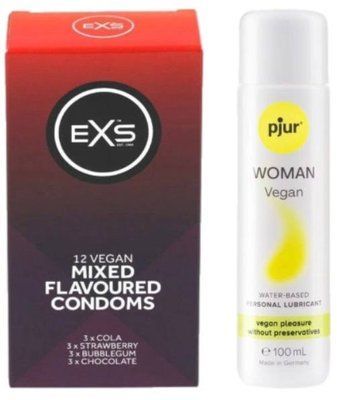 Набір EXS Mixed Flavoured (12 шт) + pjur Woman Vegan 100 мл SOS13448 фото