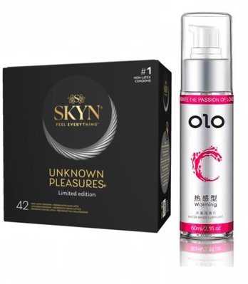 Набір презервативів SKYN 42 Pleasures + лубрикант OLO Warming 60 мл У ПОДАРУНОК SOS2 фото