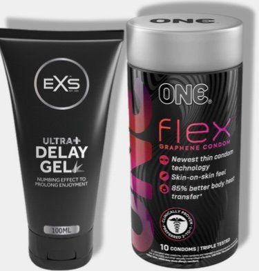 ONE Flex Graphene, 10 шт - Пролонгатор EXS Delay Gel Ultra+ 100ml SOS6051 фото