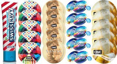 Набор из SwissNavy CoolingPeppermint 10мл + ONERibs + ONE Vanish + ONE UltraFeel + ONEBanana SOS8627 фото