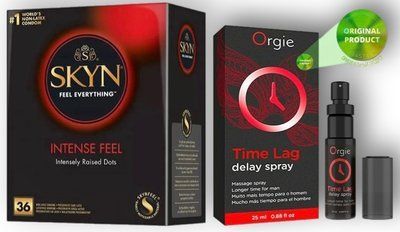 Набор из SKYN Intense Feel (36 шт) + Пролонгатор Orgie Time Lag (25 мл) SOS8977 фото