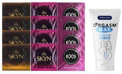 Комплект: Пролонгатор Medica-Group Orgasm Max 50 мл + 8 шт SKYN + 4 шт EXS Extra Thick SOS10941 фото