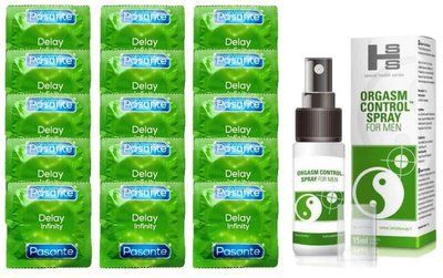 Комплект: Pasante Delay 15 шт + Пролонгатор Orgasm Control Spray 15 мл SOS11090 фото