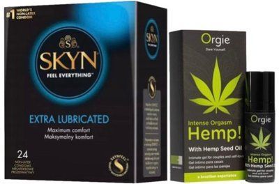 Набор из SKYN Extra Lube (24 шт) + Усилитель оргазма Intense Orgasm Hemp! (15 мл) от ORGIE SOS10087 фото