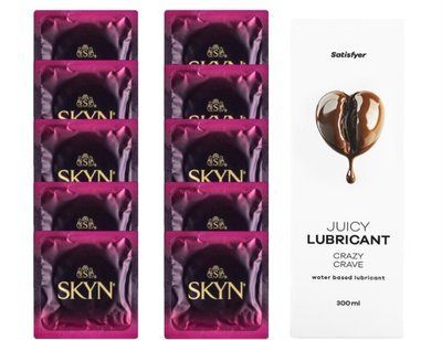 Комплект SKYN CHERRY 10 шт. + Лубрикант Satisfyer Juicy Lubricant Crazy Crave 300 мл SOS12598 фото