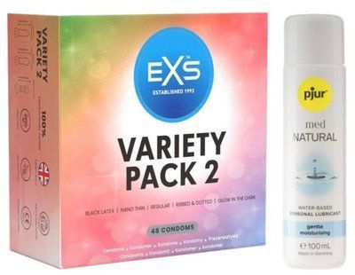 Набір EXS Variety pack 2 (48 шт) + pjur MED Natural Glide 100 мл SOS13398 фото