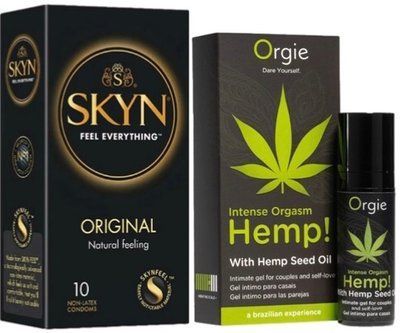 Набор из SKYN Original (10 шт) + жидкий стимулятор Intense Orgasm Hemp! (15 мл) от ORGIE SOS9887 фото