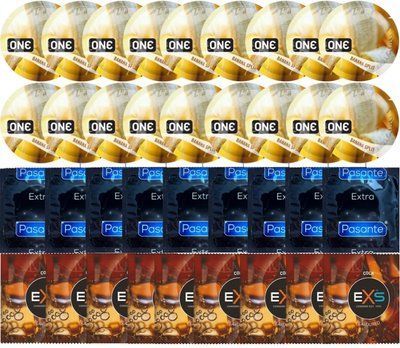 Набір 36 шт ONE ONE Banana Split + Pasante Extra Safe + EXS CRAZY COLA SOS7531 фото