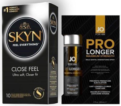Набор из SKYN Close Feel (10 шт) + Пролонгатор JO Prolonger Spray with Lidocaine (60 мл) SOS8927 фото