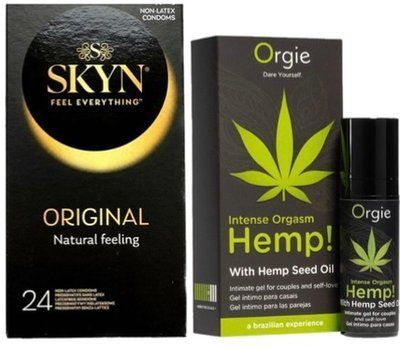 Набор из SKYN ORIGINAL 24 шт+ стимулятор Intense Orgasm Hemp! (15 мл) от ORGIE SOS9987 фото