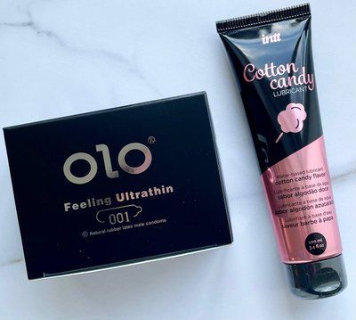 Набір OLO Feeling Ultrathin - ультратонкі -001 ( 10 штук) + Лубрикант на водній основі Intt Cotton Candy (100 мл) SOS1183 фото