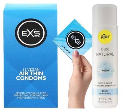 Комплект EXS Air Thin 12 шт + Pjur MED Natural Glide 100 мл SOS13598 фото