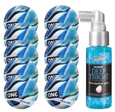 Комплект ONE Fresh Mint 10 шт + Doc Johnson &ndash; Cotton Candy, 59 мл SOS13799 фото