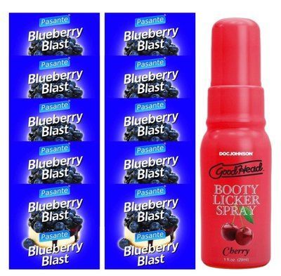 Pasante Blueberry Blast 10 шт + Doc Johnson Booty Licker - Cherry 29 мл SOS13949 фото