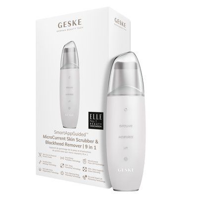 Мікрострумовий скрабер для шкіри та усунення чорних точок GESKE MicroCurrent Skin Scrubber&Blackhead Remover 9в1 white HB0150 фото