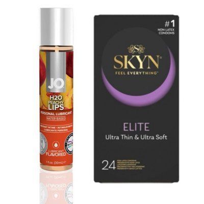 SKYN Elite, 24 шт + Лубрикант System JO H2O &mdash; Peachy Lips(30 мл) SOS4785 фото