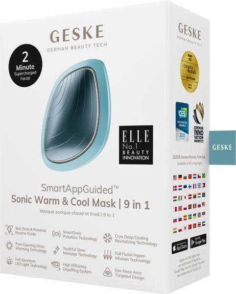 Ультразвукова маска тепло та холод GESKE Sonic Warm&Cool Mask 9в1 turquoise HB0103 фото