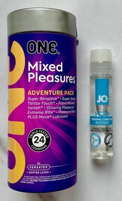 Комплект ONE Mixed Pleasures 24 шт + Лубрикант System JO H2O ORIGINAL (30 мл) SOS2980 фото