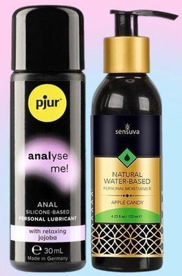 Набір лубрикантів pjur analyse me! Relaxing jojoba silicone 30 мл + Sensuva Natural Water-Based Apple Candy (125мл) LB587 фото