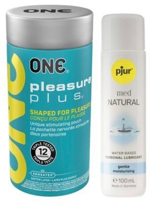 Набор ONE Pleasure Plus 12 шт + Лубрикант Pjur Pjur MED Natural Glide. SOS13049 фото