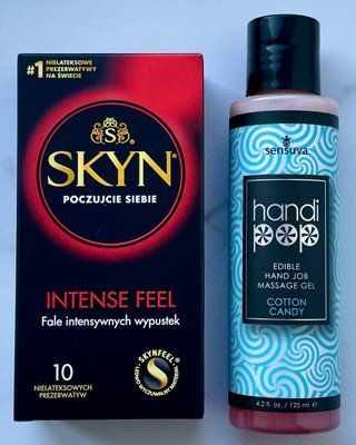 Комплект SKYN Intense Feel 10 шт - Лубрикант Sensuva Handipop Cotton Candy (125 мл) SOS3380 фото