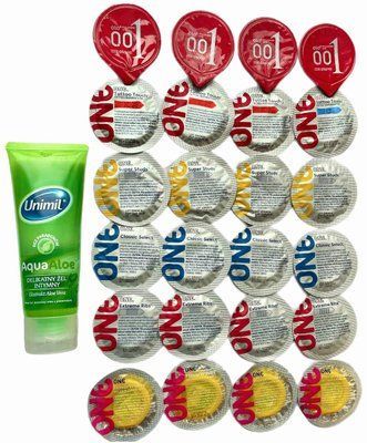 Набор з 24 шт - ONE, OLO + Лубрикант Unimil Aloe 80 мл SOS1334 фото