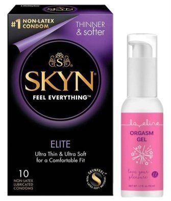 Набор из SKYN Elite (10 шт) + Гель для усиления оргазма Loveline Orgasm Gel (50 мл) SOS9738 фото