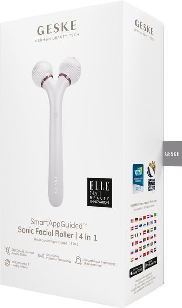 Электронный ультразвуковой ролик для лица GESKE Sonic Facial Roller 4в1 starlight HB0176 фото