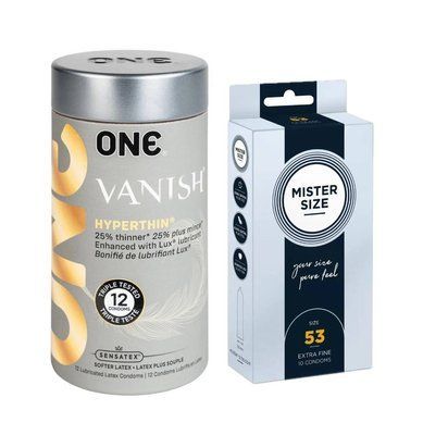ONE Vanish Pack &ndash; 12 шт и Mister Size - Pure Feel - 53 (10 шт) SOS984 фото