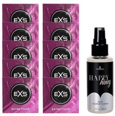 Комплект EXS Extra Thick 10 шт + Sensuva Happy Hiney (59 мл) SOS14150 фото