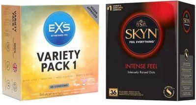 Набор с Skyn Intense feel 36 штук + EXS Mixed Variety Pack 1, 48 штук SOS7881 фото