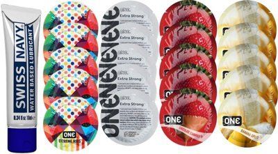 Набор из Swiss Navy Water-Based 10 мл + ONERibs + ONE Strong + ONEChocolateStrawberry + ONEBanana SOS8528 фото
