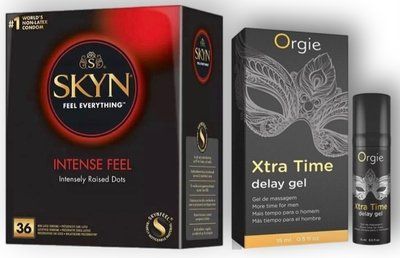 Набор из SKYN Intense Feel (36 шт) + Пролонгатор Orgie X-TRA TIME (15 мл) SOS8978 фото