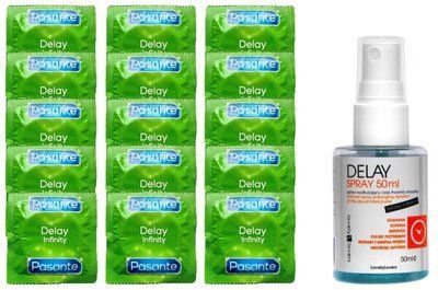 Комплект: Pasante Delay 15 шт + Пролонгатор LOVELY LOVERS DELAY SPRAY 50 ML SOS11091 фото