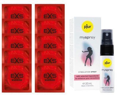 Комплект EXS Warming 10 шт + pjur My Spray 20 МЛ SOS14301 фото