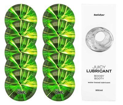 Комплект One Glowing 10 шт. + Лубрикант Satisfyer Juicy Lubricant Boogy Booty (300 мл) SOS12197 фото