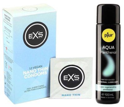 Набір EXS NANO Thin (12 шт) + pjur Aqua Panthenol 100 мл SOS13499 фото