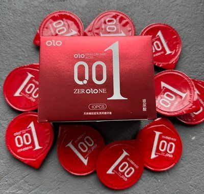 OLO 0.01 jelly box condoms red, разогревающие 10 шт OL62 фото