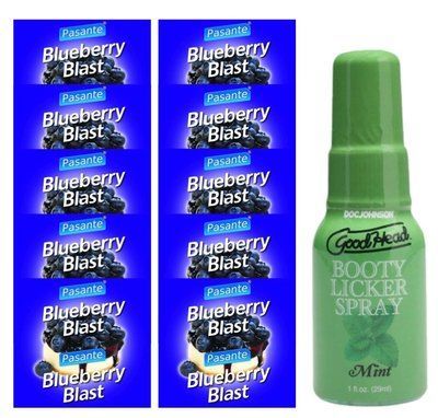 Pasante Blueberry Blast 10 шт + Doc Johnson Booty Licker - Mint 29 мл SOS13950 фото