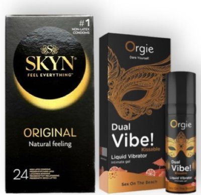 SKYN ORIGINAL 24 шт + DUAL VIBE!, 15 мл Orgie sex on the beach SOS6883 фото