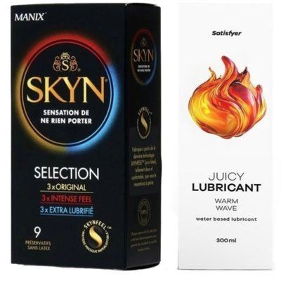 Комплект Лубрикант Satisfyer Warm Wave 300 мл + SKYN Selection 9 шт SOS12749 фото