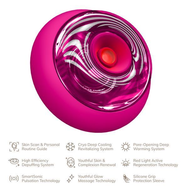 Масажер для обличчя та тіла GESKE Sonic Cool&Warm Face and Body Massager 9в1 magenta HB0278 фото