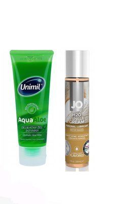 Набір лубрикантів Unimil Aloe 80 мл + System JO H2O Vanilla Cream (30 мл) LB170 фото